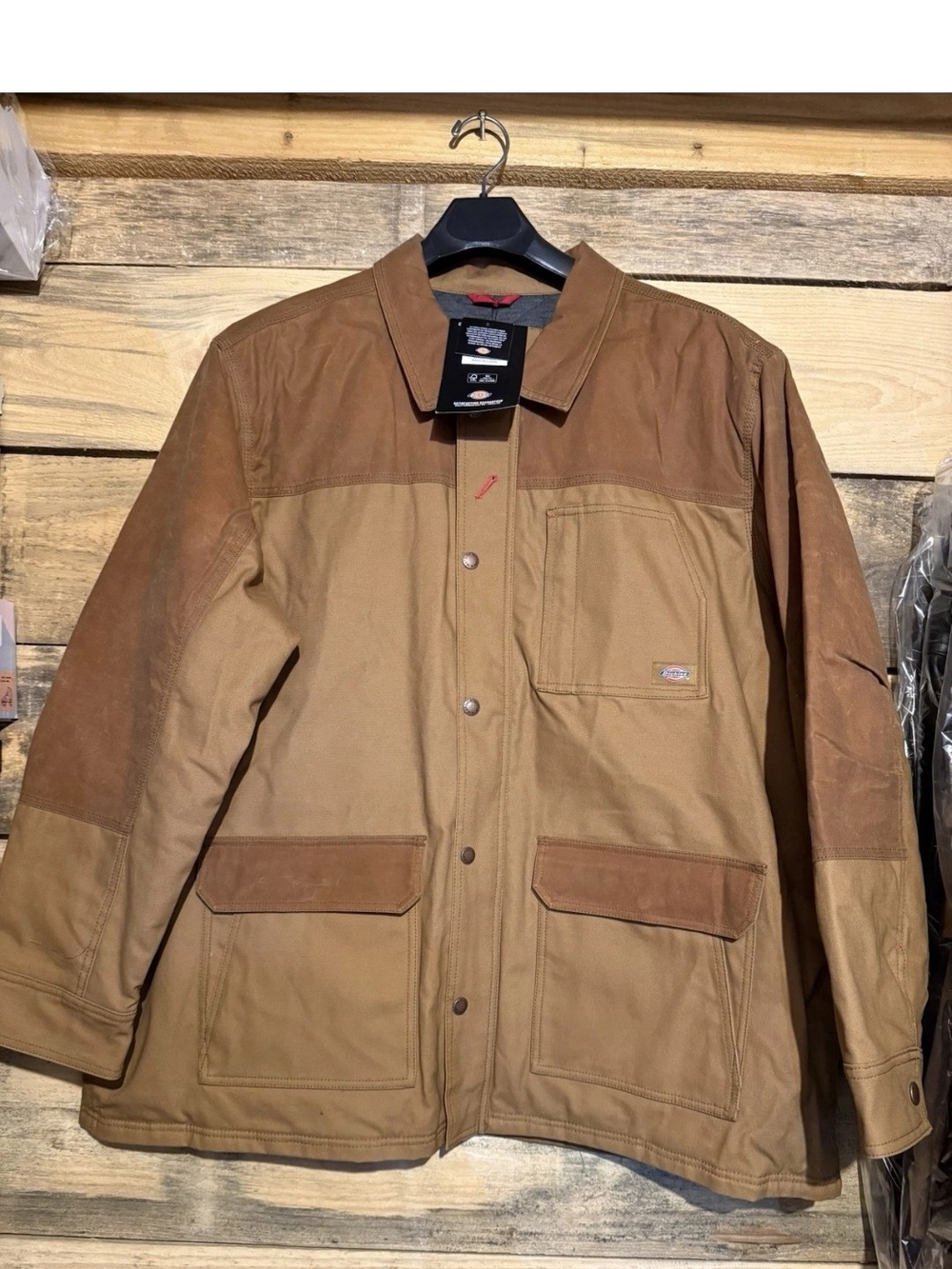 Brown Canvas Work Jacket - Durable Cotton Shell
